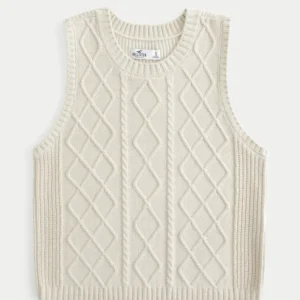 Cable-Knit Crew Sweater Vest