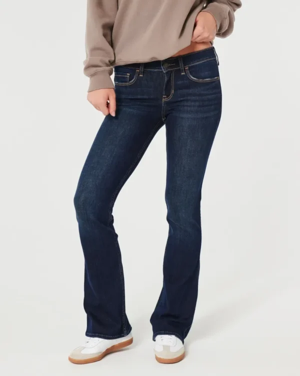 Low-Rise Dark Rinse Wash Boot Jeans