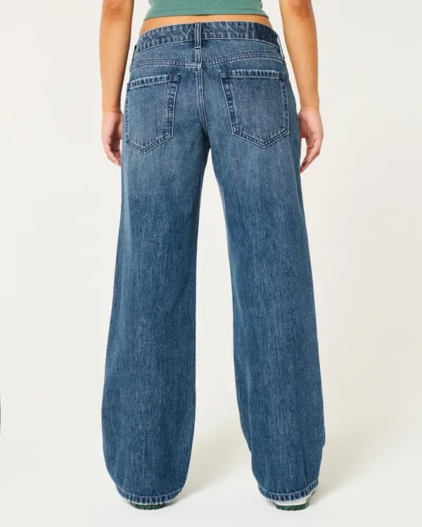 Low-Rise Ripped Dark Wash Baggy Jeans - Image 2