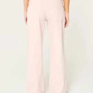 Low-Rise Light Pink Baggy Jeans