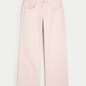 Low-Rise Light Pink Baggy Jeans