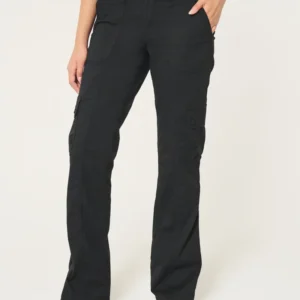 Mid-Rise Relaxed Cargo Boot Pants