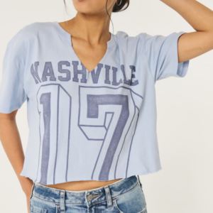 Oversized Crop Nashville Graphic Tee