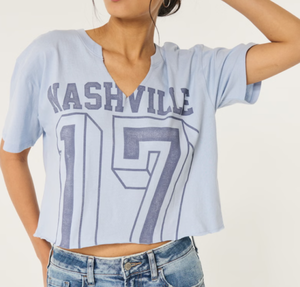 Oversized Crop Nashville Graphic Tee - Image 2